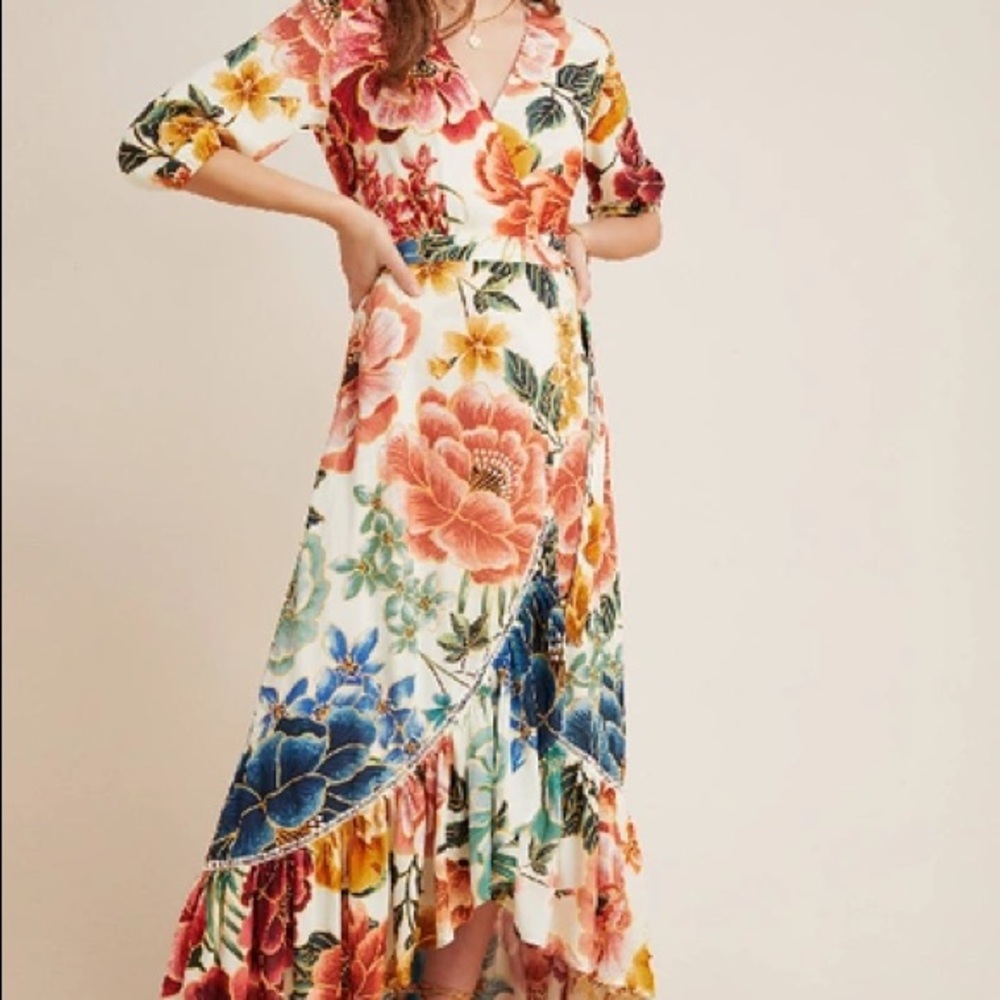 Farm Rio Tropical Wrap Maxi Dress